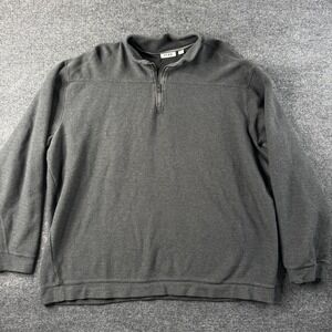 Rowm Mens Size 4XT Quarter-Zip Pullover Sweater Gray Textured